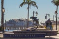 Santa Barbara Dolphin Statue Fountain California Beach Stearns Wharf Royalty Free Stock Photo