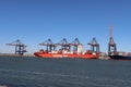 SANTA BARBARA loading and unloading containers in the Maasvlakte harbor in the Port of Rotterdam