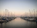 Santa Barbara marina at sunset, California, USA, August 2018 Royalty Free Stock Photo