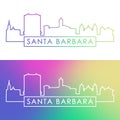 Santa Barbara skyline. Colorful linear style.