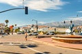 Santa Barbara street view, traffic, walking people Royalty Free Stock Photo