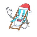 Santa beach chair mascot cartoon