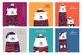 Santa bears family, Cards for your design
