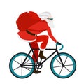 Santa bicycle delivery messenger red with gifts