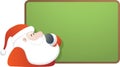 Santa and blank green board