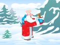 Santa and the blue bird