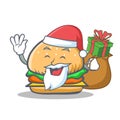 Santa burger character fast food with gift