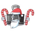 Santa with candy binder clip for charcter on documents