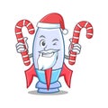 Santa with candy cute rocket character cartoon Royalty Free Stock Photo