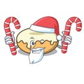 Santa with candy donut with sugar mascot cartoon