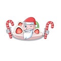 Santa with candy ichigo daifuku served on mascot bowl