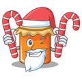 Santa with candy jam mascot cartoon style Royalty Free Stock Photo