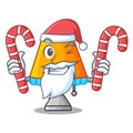 Santa with candy modern table lamp isolated on mascot Royalty Free Stock Photo