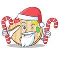 Santa with candy paint palette character cartoon