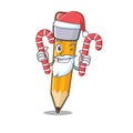 Santa with candy pencil in the a character shape