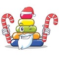Santa with candy pyramid ring character cartoon