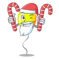 Santa with candy Yellow balloon isolated on for mascot