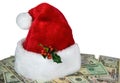 Santa cap on cash