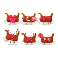 Santa carriage cartoon character with love cute emoticon