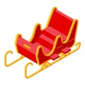 Santa carriage sleigh icon, isometric style