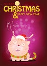 Santa Cat is waiting for love from pet owner Royalty Free Stock Photo