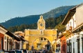 Arco de Santa Catalina and Volcan de Agua in Antigua Guatemala, Central America Royalty Free Stock Photo