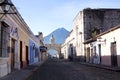 Santa Catalina arch, Antigua, Guatemala, horizontal composition Royalty Free Stock Photo