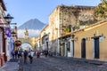 Santa Catalina Arch, ruins & Agua volcano, Antigua, Guatemala Royalty Free Stock Photo