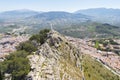 Santa Catalina castle cross, Jaen, Spain Royalty Free Stock Photo