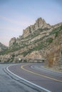 Santa Catalina Highway in Mount Lemmon Arizona against mountains and blue sky Royalty Free Stock Photo