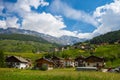 Santa Caterina Valfurva landscape , renowned winter and summer tourist resort in the Alps, Valtellina, Italy