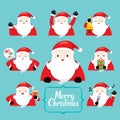 Santa Character With Different Actions set
