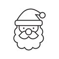 Cute Santa Claus head, Merry Christmas decoration, Happy X`mas new year greeting gift design template