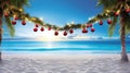 santa christmas holiday borders tropical Royalty Free Stock Photo