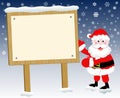 Santa Claus Christmas Sign Blank Snow Royalty Free Stock Photo