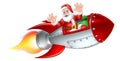 Santa Christmas Space Rocket Sled Ship Sleigh