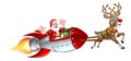 Santa Christmas Space Rocket Sled Ship Sleigh Royalty Free Stock Photo