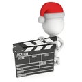 Santa with cinema clapperboard.