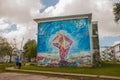 Santa Clara, Cuba: The house on which the drawing is made paints. Graffiti on the building.