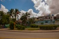 SANTA CLARA, CUBA: A poor district, the old house on the clothesline where the clothes dried.