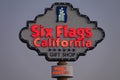 Six Flags California Magic Mountain Sign in the Evening