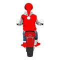Santa on classic motorcycle back view isolated color vector illustration Royalty Free Stock Photo