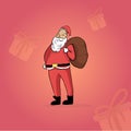 Illustration Character Santa Claus the gift giver at Christmas