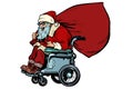 Santa Claus is an active wheelchair user disabled. Christmas and New year