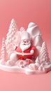 Santa Claus in amazing fairy christmas and magical forest. Christmas sale. Holiday background. AI generative