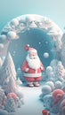 Santa Claus in amazing fairy christmas and magical forest. Christmas sale. Holiday background. AI generative