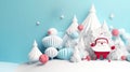 Santa Claus in amazing fairy christmas and magical forest. Christmas sale. Holiday background. AI generative