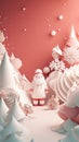 Santa Claus in amazing fairy christmas and magical forest. Christmas sale. Holiday background. AI generative