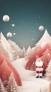 Santa Claus in amazing fairy christmas and magical forest. Christmas sale. Holiday background. AI generative