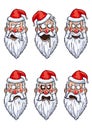 Santa Claus angry emotions set